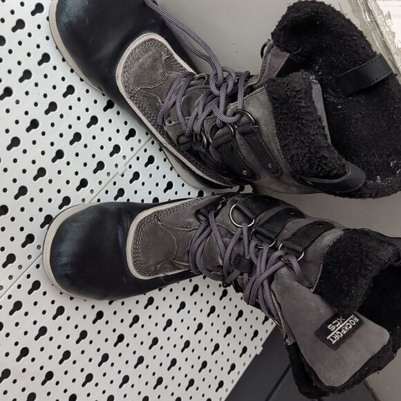 Rockport thinsulate grey leather upper lace up  tall boots size 7.5 - Picture 3 of 7